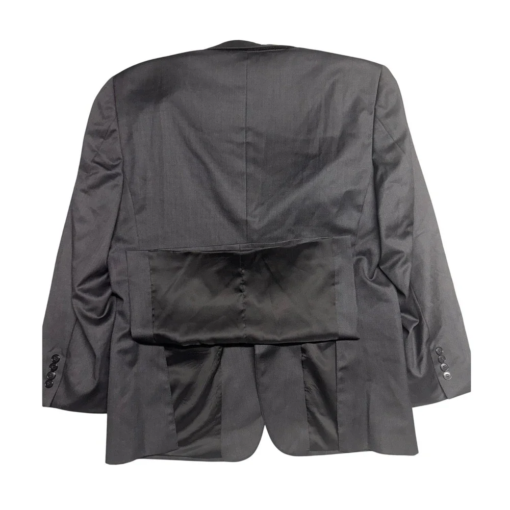Jos A Bank Travelers Collection Mens 43R Blazer Gray Wool Tailored Fit Jacket